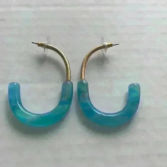 J Crew new Metal Tart Hoop Earrings - Picture 2 of 8